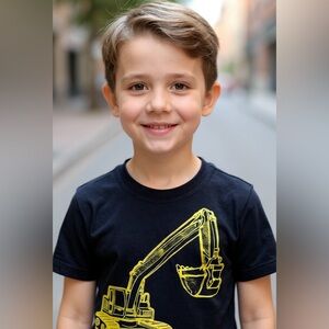 Carter's Black Tee with Yellow Excavator Design